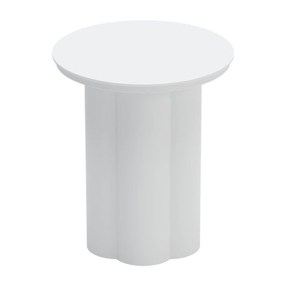 19" White Aluminum Round Pedestal End Table HomeRoots