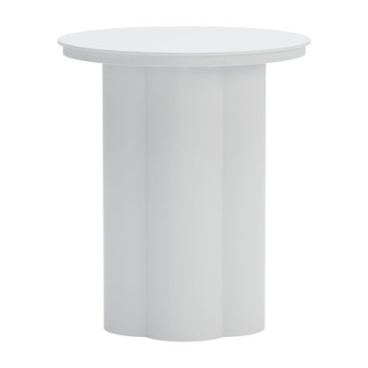 19" White Aluminum Round Pedestal End Table HomeRoots