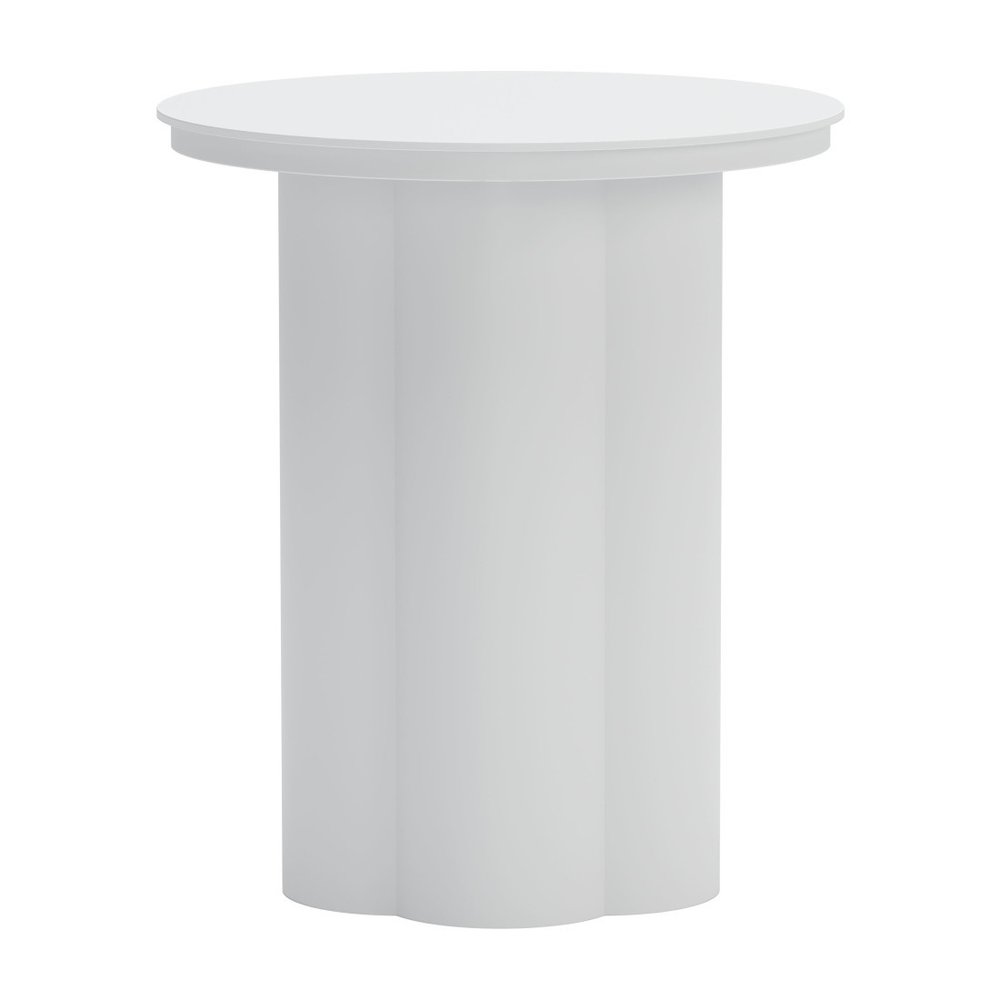 19" White Aluminum Round Pedestal End Table HomeRoots