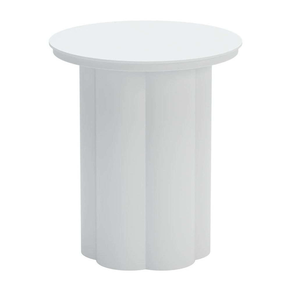 19" White Aluminum Round Pedestal End Table HomeRoots