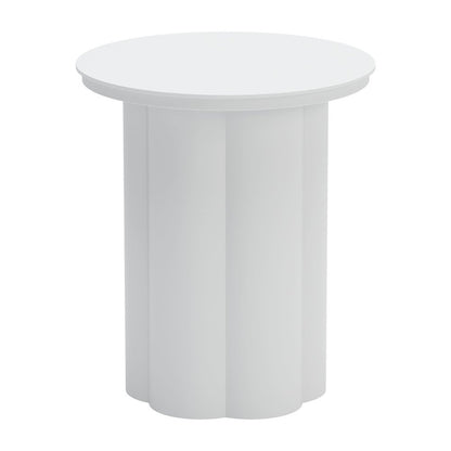 19" White Aluminum Round Pedestal End Table HomeRoots