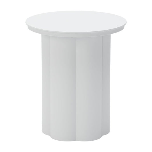 19" White Aluminum Round Pedestal End Table HomeRoots