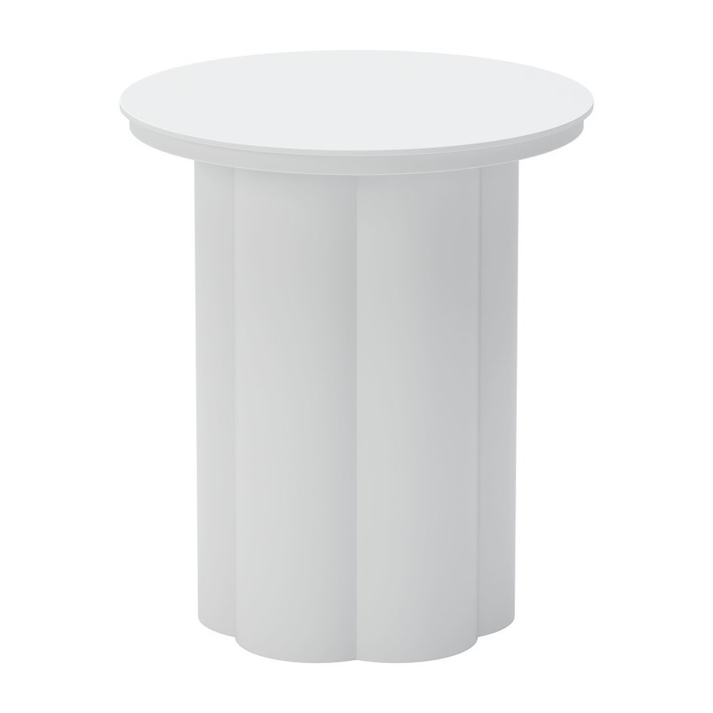 19" White Aluminum Round Pedestal End Table HomeRoots