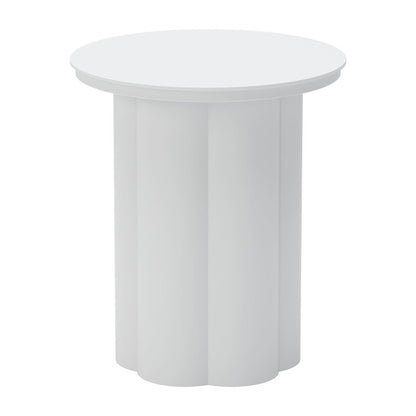 19" White Aluminum Round Pedestal End Table HomeRoots