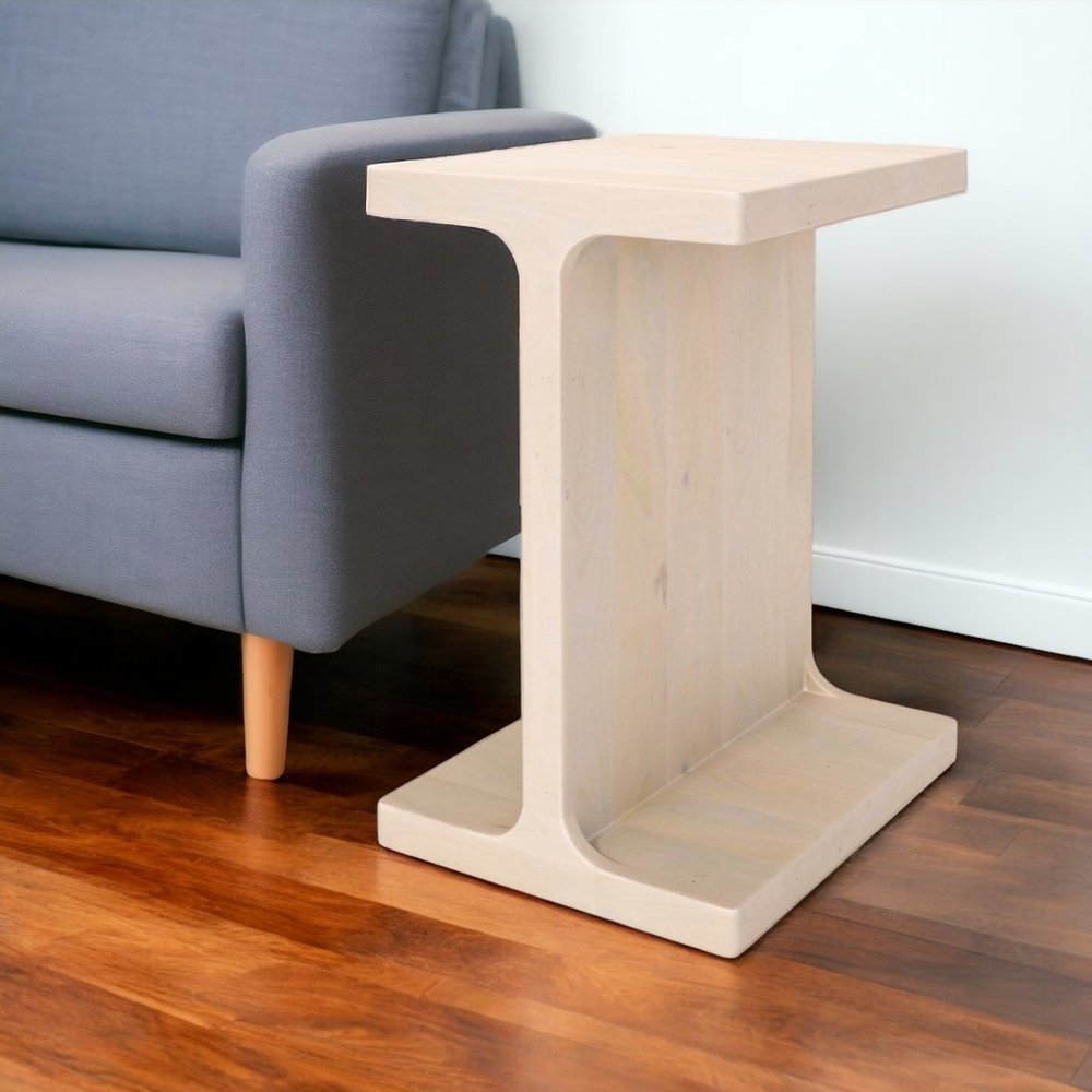 20" Natural Solid Wood Pedestal End Table HomeRoots