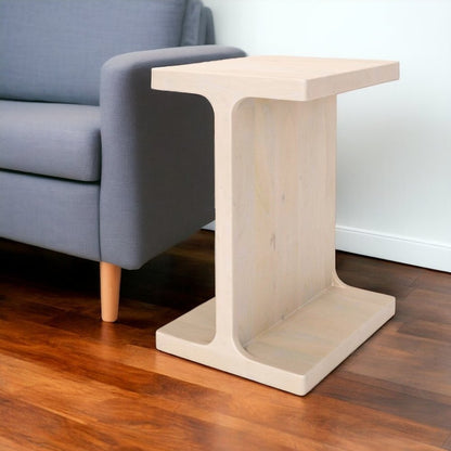 20" Natural Solid Wood Pedestal End Table HomeRoots