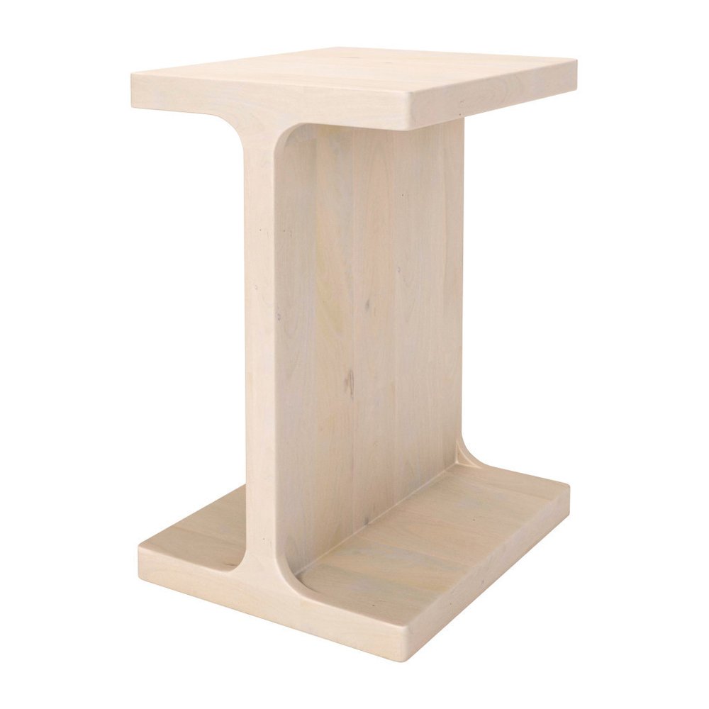 20" Natural Solid Wood Pedestal End Table HomeRoots