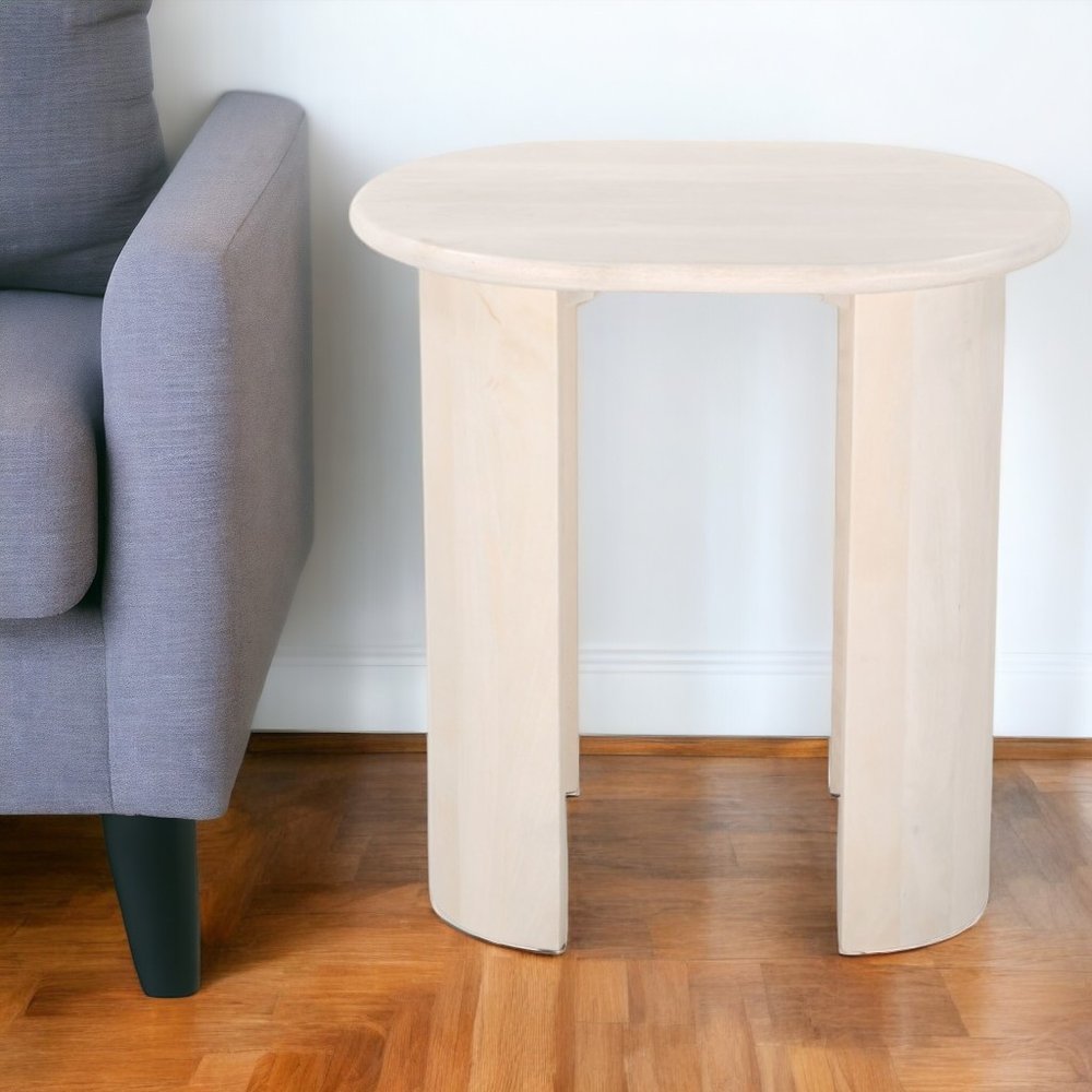 24" Natural Solid Wood Oval End Table HomeRoots