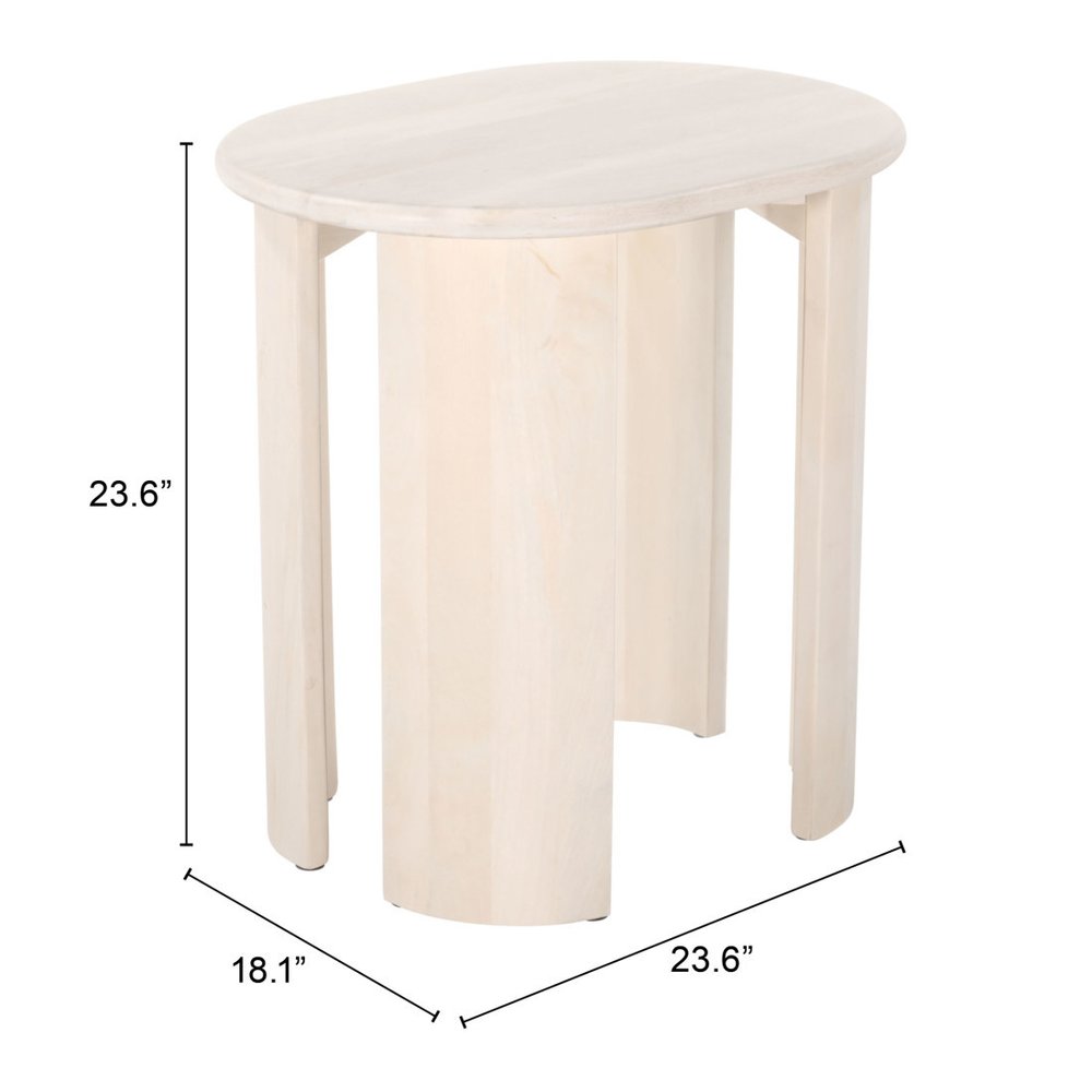 24" Natural Solid Wood Oval End Table HomeRoots