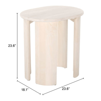 24" Natural Solid Wood Oval End Table HomeRoots
