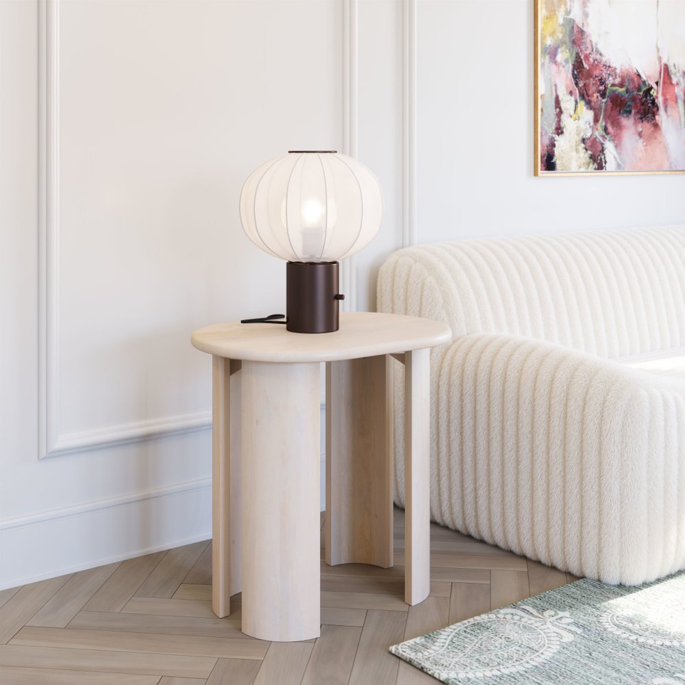 24" Natural Solid Wood Oval End Table HomeRoots