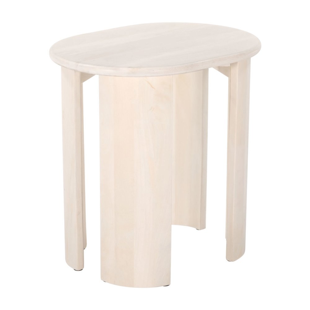 24" Natural Solid Wood Oval End Table HomeRoots