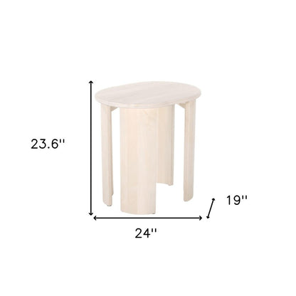 24" Natural Solid Wood Oval End Table HomeRoots