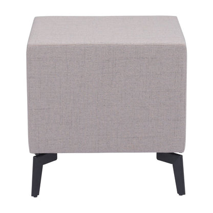 20" Gray and Black Fabric Wood and Steel End Table With Two Drawers HomeRoots