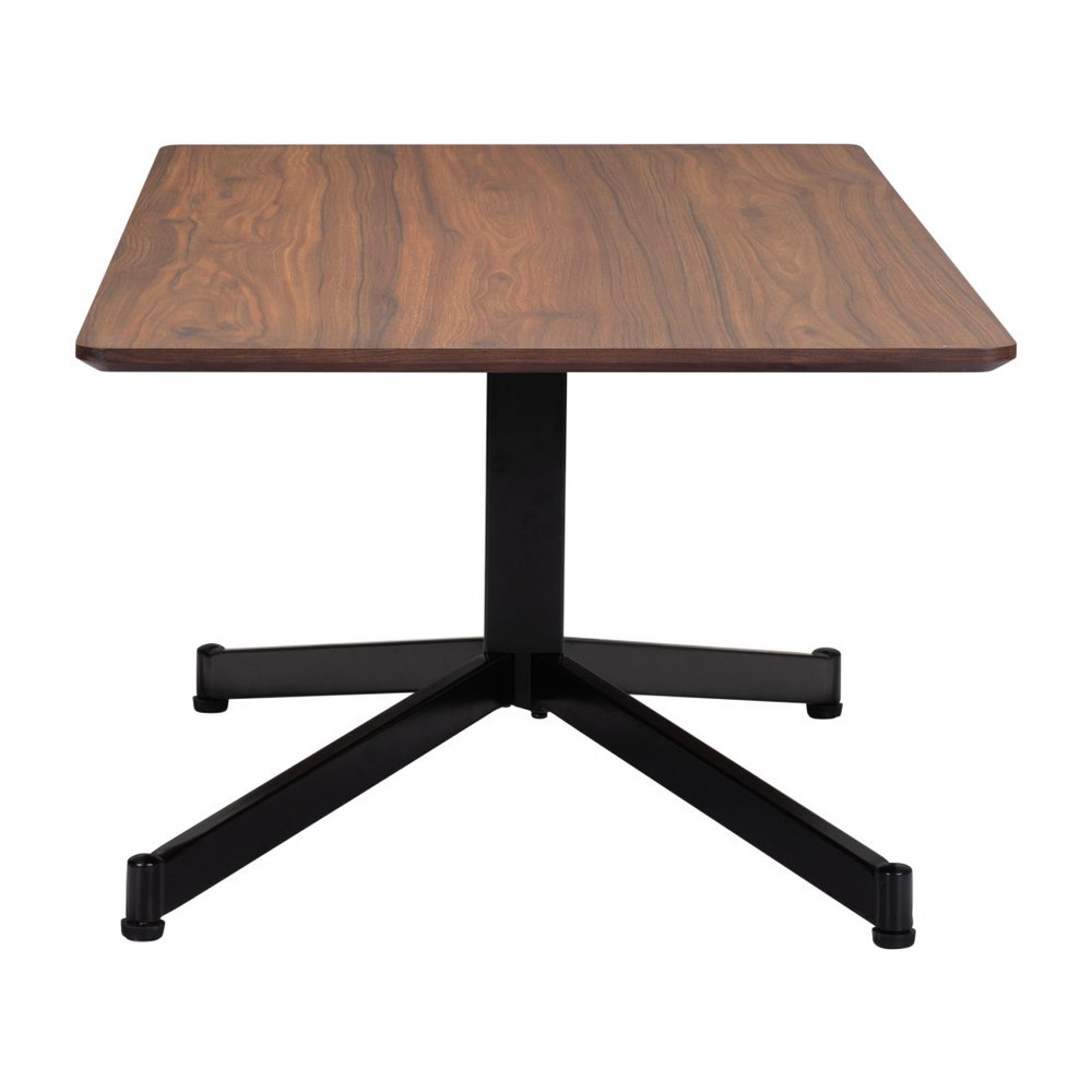 48" Brown and Black Wood and Steel Pedestal Coffee Table HomeRoots