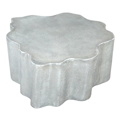 37" Silver Aluminum Free Form Solid Coffee Table HomeRoots