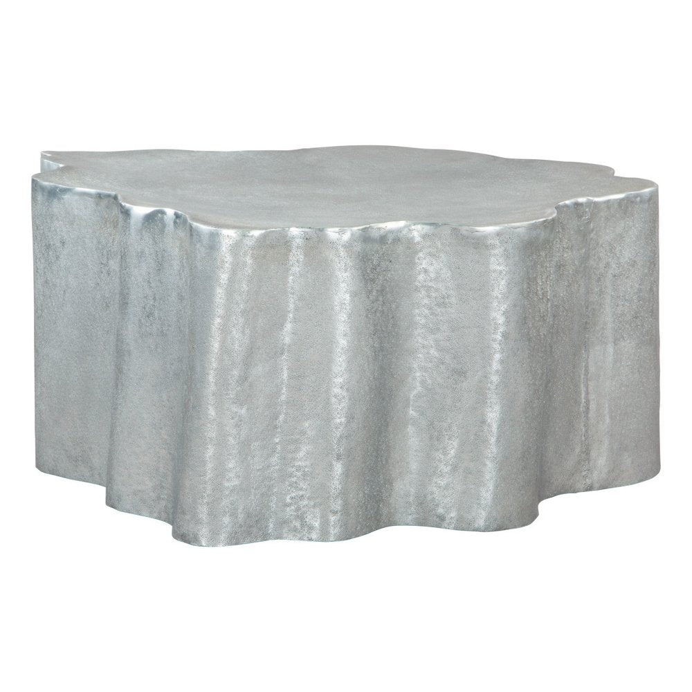 37" Silver Aluminum Free Form Solid Coffee Table — view 8