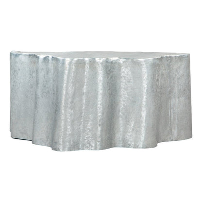 37" Silver Aluminum Free Form Solid Coffee Table HomeRoots