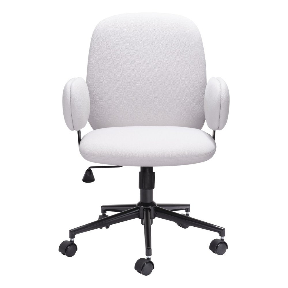 Beige and Black Adjustable Height Swivel Rolling Office Chair HomeRoots