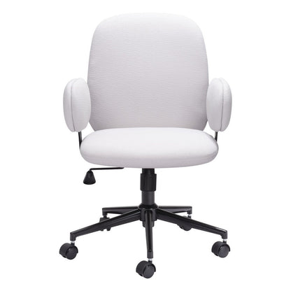 Beige and Black Adjustable Height Swivel Rolling Office Chair HomeRoots