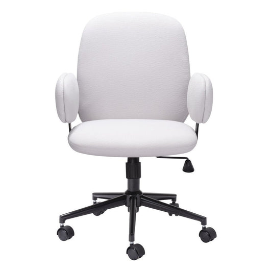 Beige and Black Adjustable Height Swivel Rolling Office Chair HomeRoots