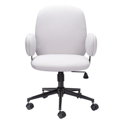 Beige and Black Adjustable Height Swivel Rolling Office Chair HomeRoots