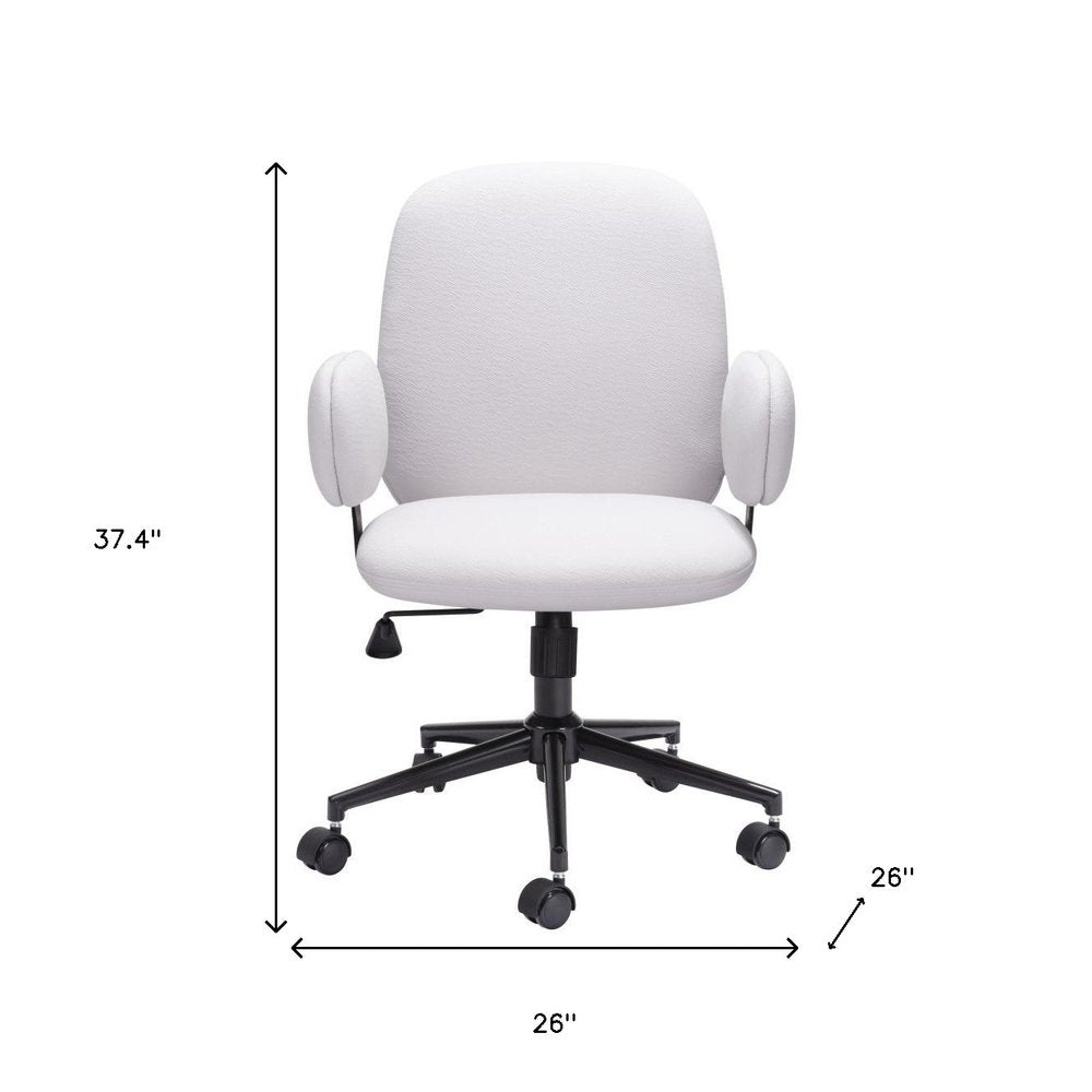 Beige and Black Adjustable Height Swivel Rolling Office Chair HomeRoots