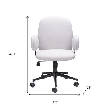 Beige and Black Adjustable Height Swivel Rolling Office Chair HomeRoots