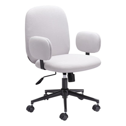 Beige and Black Adjustable Height Swivel Rolling Office Chair HomeRoots