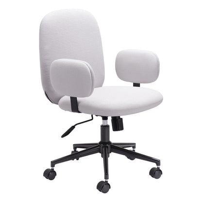 Beige and Black Adjustable Height Swivel Rolling Office Chair HomeRoots