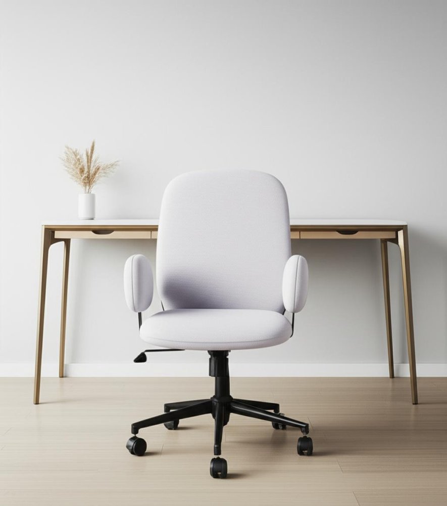 Beige and Black Adjustable Height Swivel Rolling Office Chair HomeRoots