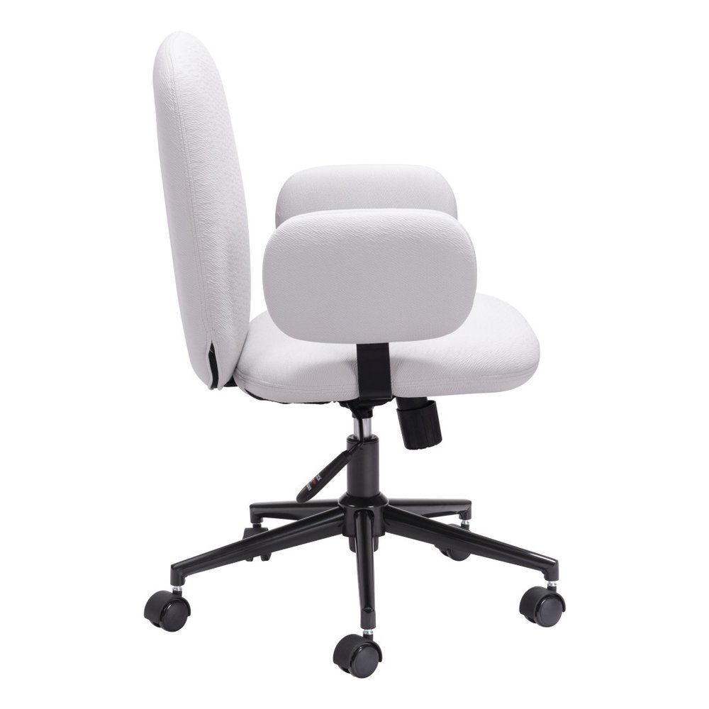 Beige and Black Adjustable Height Swivel Rolling Office Chair HomeRoots