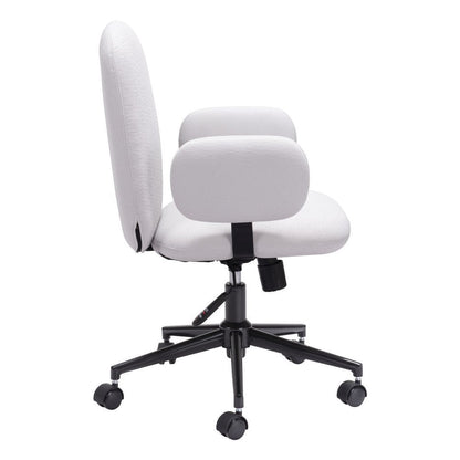 Beige and Black Adjustable Height Swivel Rolling Office Chair HomeRoots