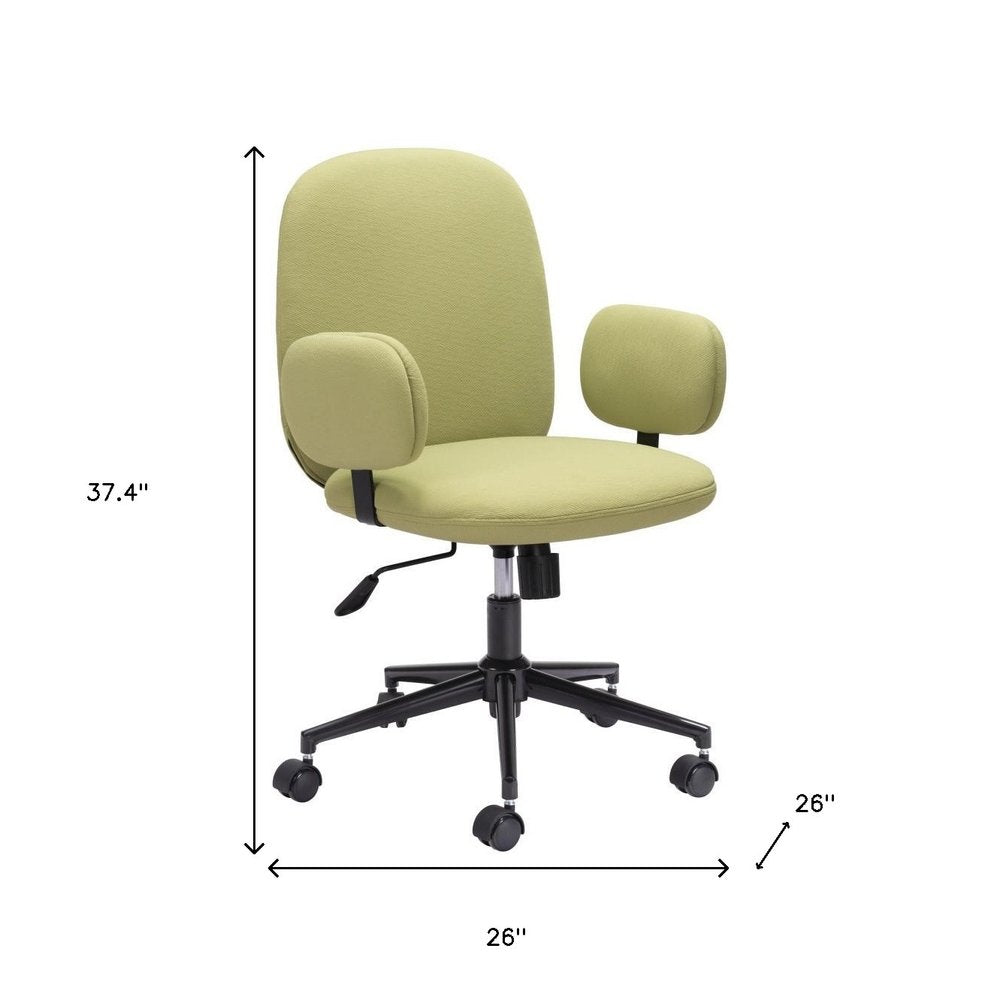Green and Black Adjustable Height Swivel Rolling Office Chair HomeRoots