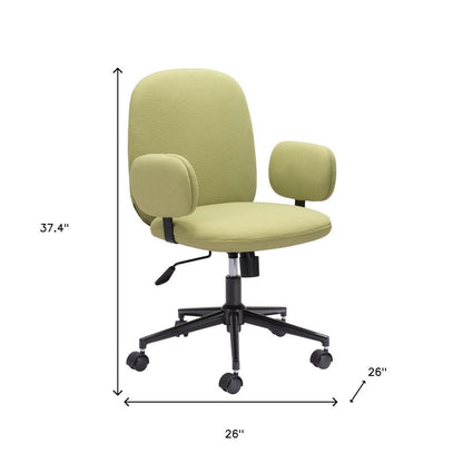 Green and Black Adjustable Height Swivel Rolling Office Chair HomeRoots