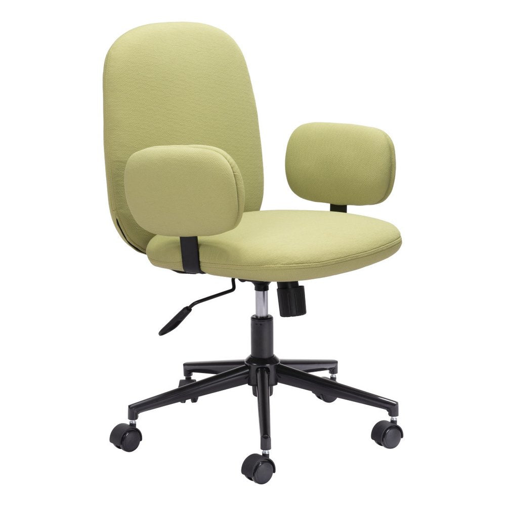 Green and Black Adjustable Height Swivel Rolling Office Chair HomeRoots