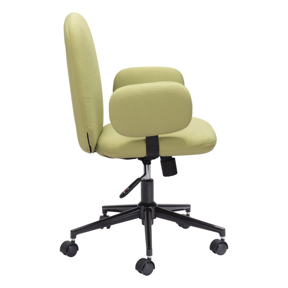 Green and Black Adjustable Height Swivel Rolling Office Chair HomeRoots