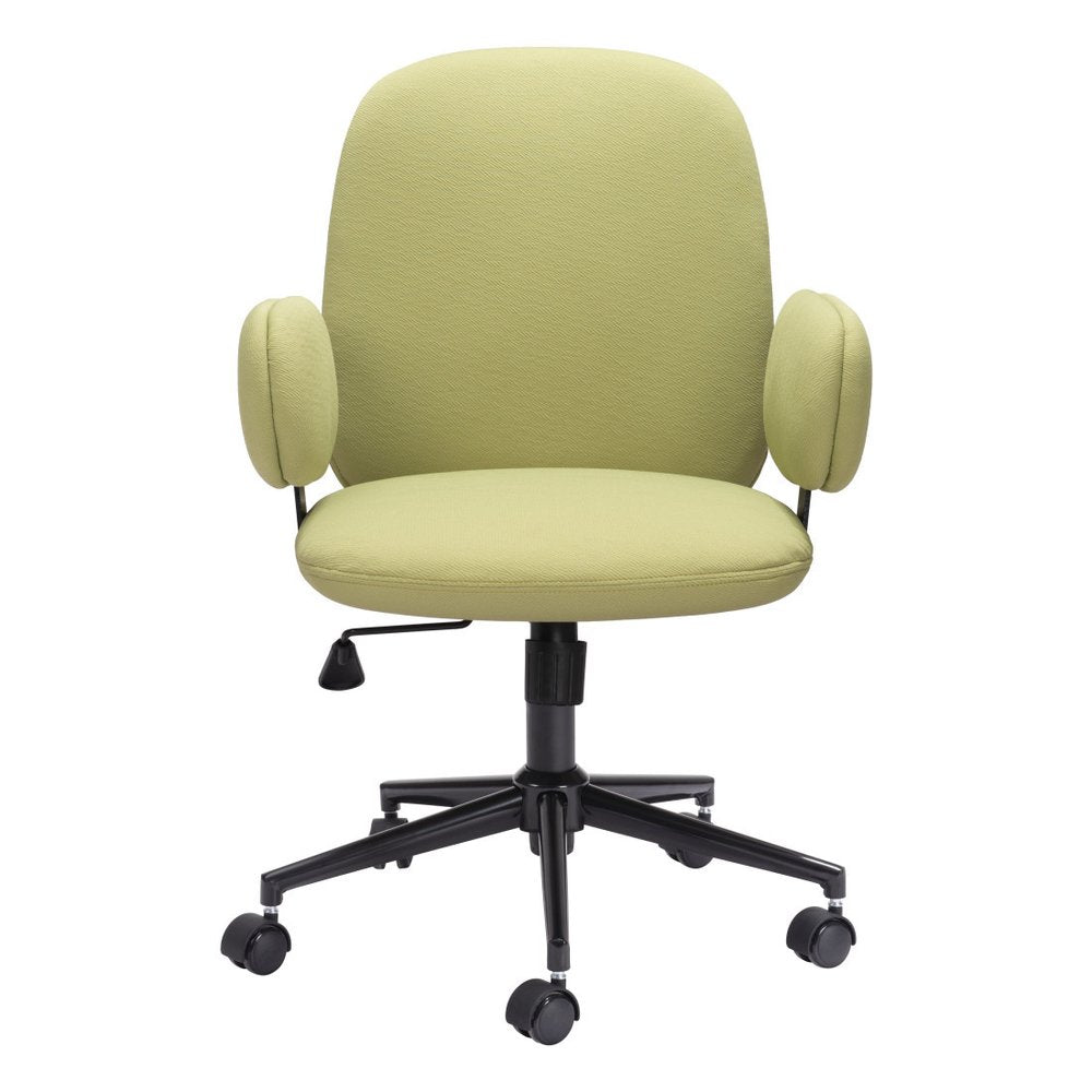 Green and Black Adjustable Height Swivel Rolling Office Chair HomeRoots