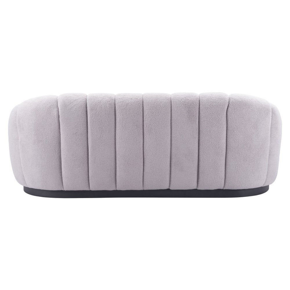 85" Light Gray Upholstered Curved Sofa HomeRoots