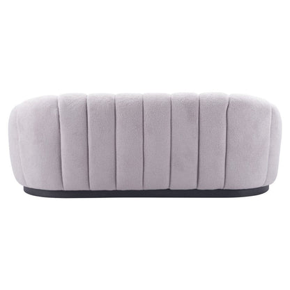 85" Light Gray Upholstered Curved Sofa HomeRoots
