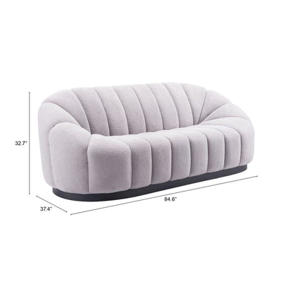 85" Light Gray Upholstered Curved Sofa HomeRoots