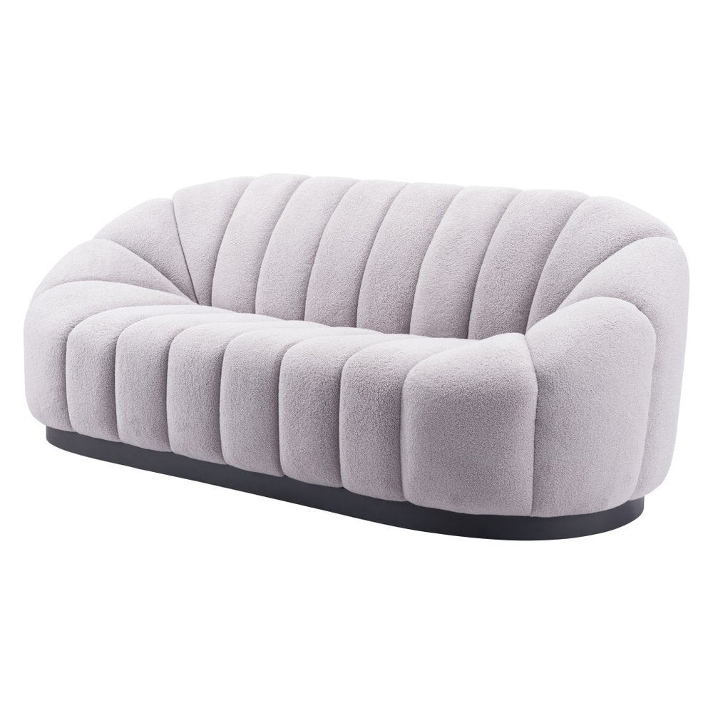85" Light Gray Upholstered Curved Sofa HomeRoots