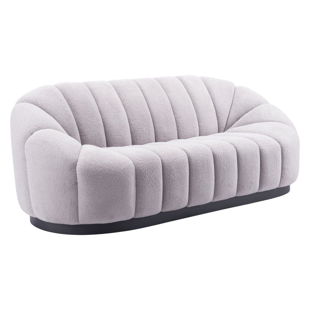 85" Light Gray Upholstered Curved Sofa HomeRoots