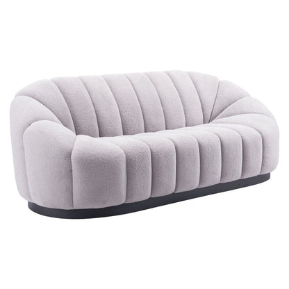 85" Light Gray Upholstered Curved Sofa HomeRoots