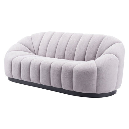 85" Light Gray Upholstered Curved Sofa HomeRoots