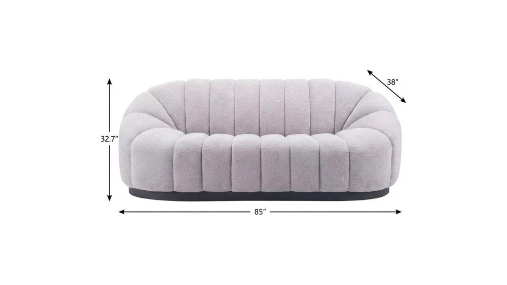 85" Light Gray Upholstered Curved Sofa HomeRoots