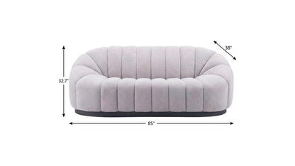 85" Light Gray Upholstered Curved Sofa HomeRoots