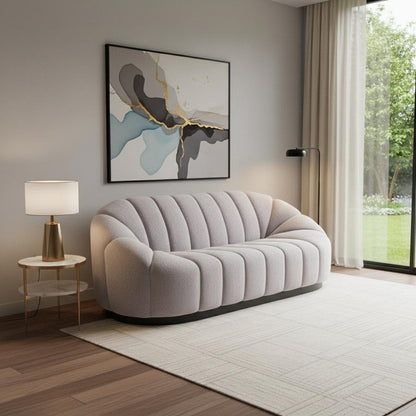 85" Light Gray Upholstered Curved Sofa HomeRoots
