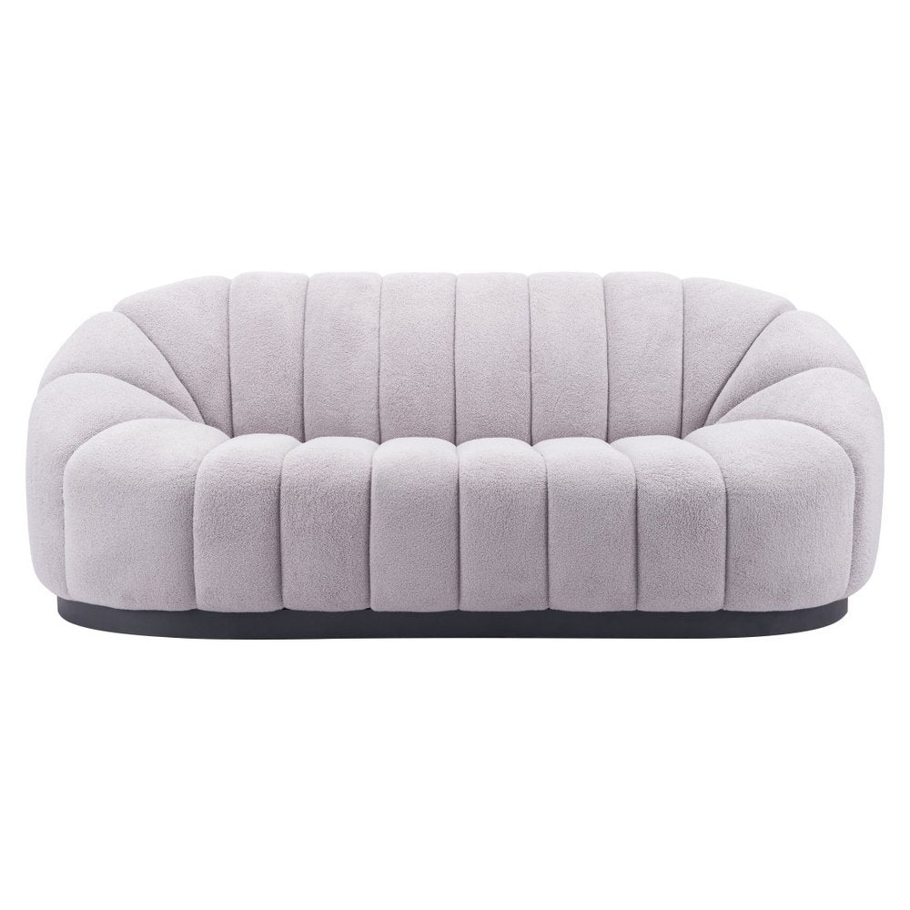 85" Light Gray Upholstered Curved Sofa HomeRoots