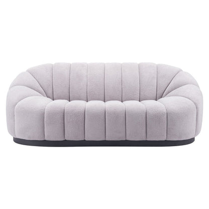 85" Light Gray Upholstered Curved Sofa HomeRoots
